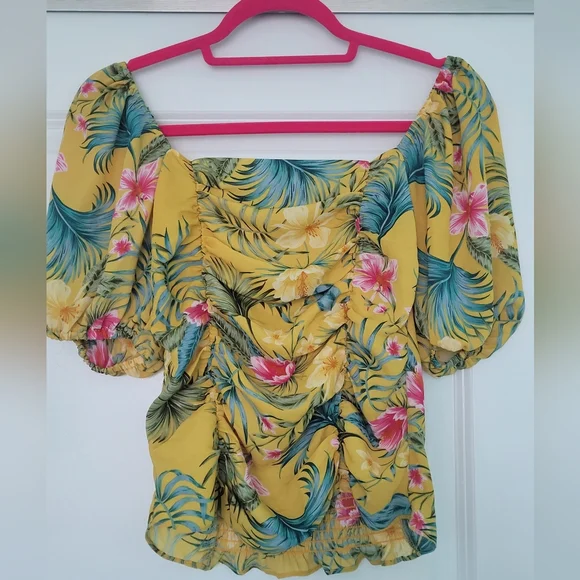 Yellow Floral Top - Picture 5 of 7